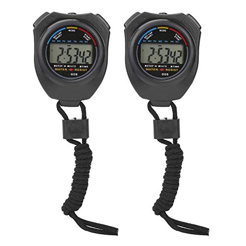 Stop Watch,Stop Watches For Sport,Cronometro Sport,2 Pezzi Orologio Cronometro Digitale Sportivo,Timer Multifunzione Digitale Lcd Portatile Cronometro