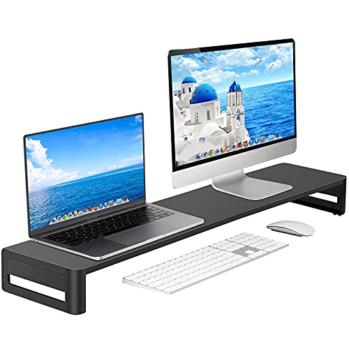 Vaydeer Doppio Supporto Monitor, Supporto Monitor Scrivania In Alluminio, Trasferimento Dati Per 2 Monitor, Supporto Per Monitor In Metallo Fino A 32