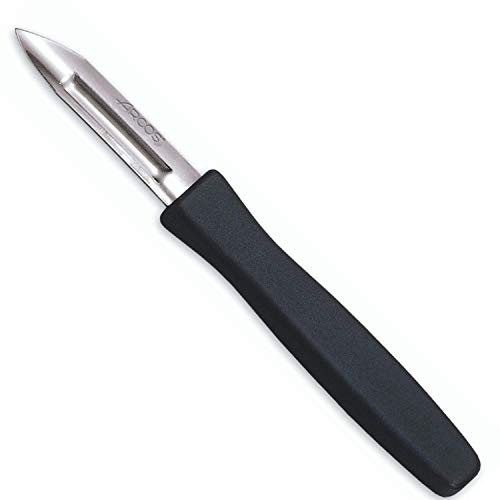 Arcos Gadgets Professionali, Pelapatate Spelucchino Coltello Per Sbucciare, Lama Acciaio Inossidabile 60 Mm, Manico Polipropilene, Colore Nero
