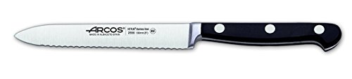 Arcos Serie Clasica, Coltello Pomodoro Coltello Verdura, Acciaio Inossidabile Forgiato Nitrum 130 Mm, Manico Polioxymetilene (Pom), Colore Nero
