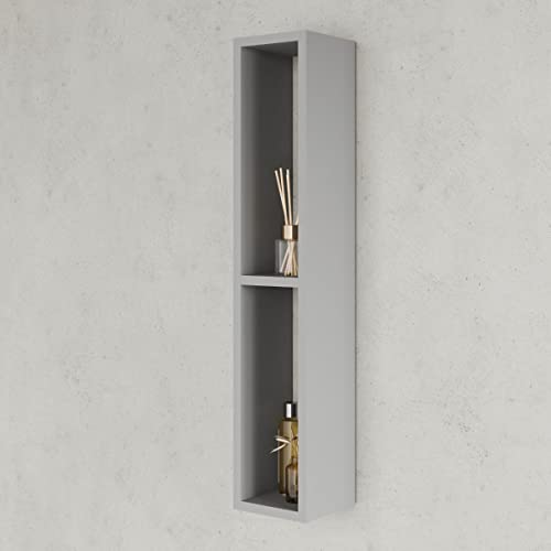 Kiamami Valentina Pensile Per Bagno H80 Cm Con Due Vani A Giorno Grigio