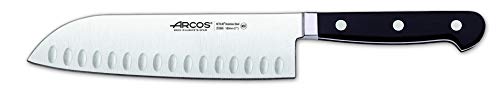 Arcos Serie Clasica, Coltello Santoku Coltello Giapponese, Acciaio Inossidabile Forgiato Nitrum 180 Mm, Manico Polioxymetilene (Pom), Colore Nero