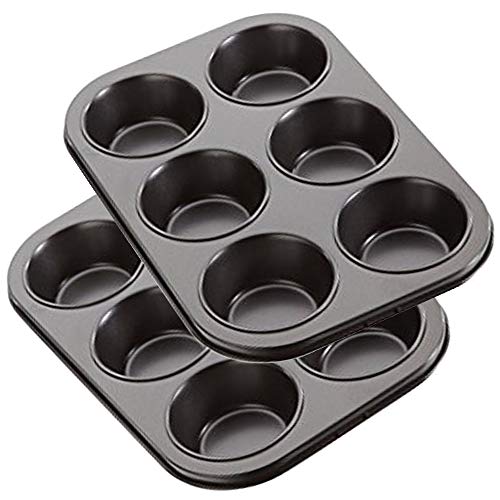 Mge - 2X Stampo Da Forno Per Muffin E Cupcake - Teglia Da Forno Rettangolare - Teglia Per Muffin Da Forno - Stampi Per Muffin Acciaio - Set Di 2