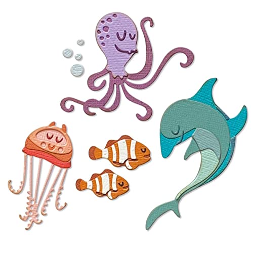 Sizzix 665377 Fustelle Thinlits Sotto Il Mare #1 Colorize By Tim Holtz Confezione Da 22