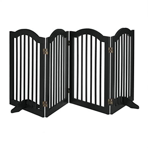 Relaxdays Cancelletto Per Bambini, Barriera Protettiva Per Cani E Neonati, Recinzione Per Scale, Hxl: 92X205 Cm, Nero, 90% Fibra Di Legno 10% Bambù, 1