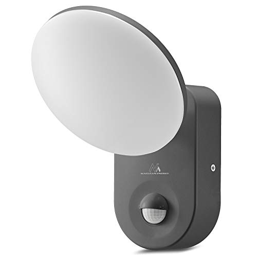 Maclean Mce367 Lampada Da Parete A Led Con Sensore Di Movimento Pir Sensore Crepuscolare Regolabile Interno Esterno Ip65 Luce Bianco (15W (1100Lm))