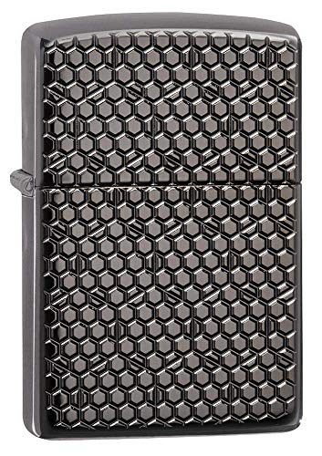 Zippo Hexagon Design Pocket Lighter, Accendino Tascabile Unisex-Adulto, Esagono Di Ghiaccio Nero, Taglia Unica