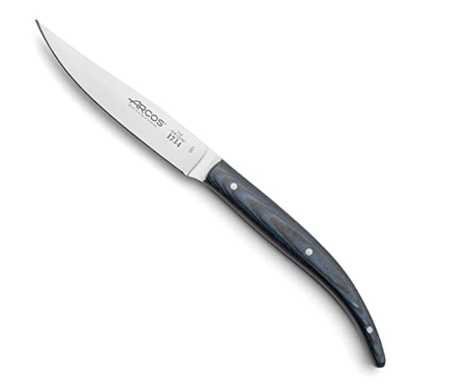 Arcos Coltelleria Da Tavola, Coltello Bistecca Coltello Tavola, Lama Acciaio Inossidabile Nitrum 110 Mm, Manico Micarta, Colore Blu