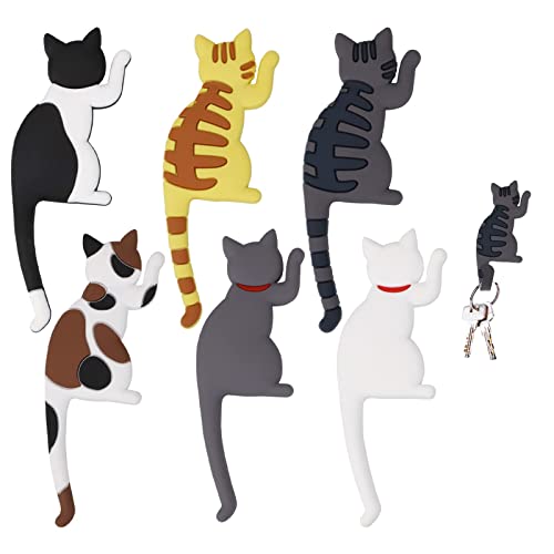 6 Pezzi Calamite Frigorifero, Magneti Da Frigo Magnetica A Forma Di Gatto Animali Per Bambini, Magnetica Frigo Calamita Decorativi Per Frigorifero Per