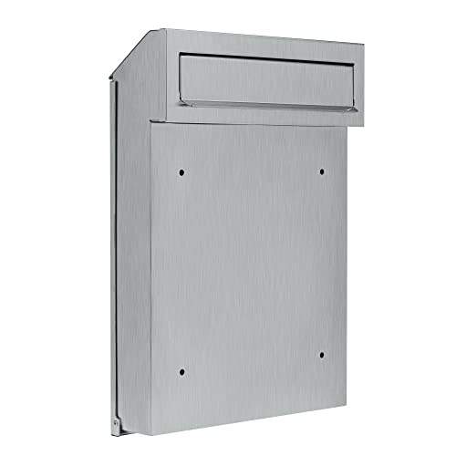 Cassetta Delle Lettere Per Recinzione, Formato C4, Recinzione Posteriore A Doppia Asta (100% Acciaio Inox V2A)