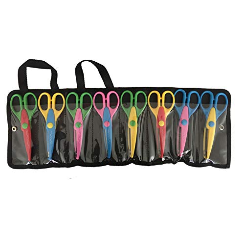 Exerz 8Pz Forbici Per Artigianato Con Un Sacchetto/Tasca Per Il Trasporto - Bambini Destrorsi - Fogli Di Carta Per Biglietti Di Auguri E Scrapbooking,