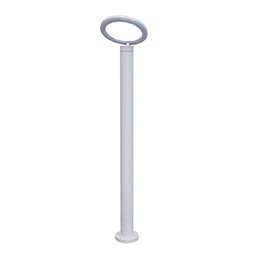 Lampione Da Giardino, 8W Led, Stile Moderno, Inclinazione Regolabile, Altezza 1 Metro, Ip54 (Bianco)