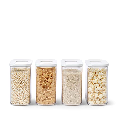 Mepal - Set Di 4 Pezzi - Contenitori Plastica Per Alimenti Con Coperchio - Organizzatori Da Cucina - Trasparente, Impilabili & Ermetici - 4 X 1000 Ml