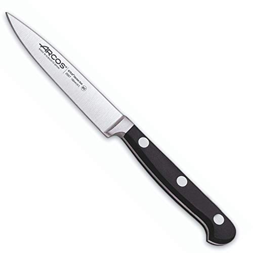 Arcos Serie Clasica, Spelucchino Coltello Per Sbucciare, Acciaio Inossidabile Forgiato Nitrum 100 Mm, Manico Polioxymetilene (Pom), Colore Nero