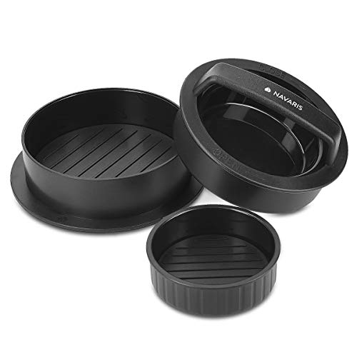 Navaris Pressa Per Hamburger 2 In 1 Professionale - Stampo Per Cheeseburger Hamburger Di Carne Macinata - Stampi Per Polpette Grill Barbecue