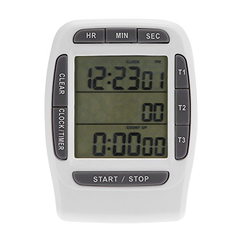 Timer, 3 Canali Allarme Timer Digitale Portatile Multi-Channel Lcd Elettronico Conto Alla Rovescia Timer Con Funzione Di Memoria, Staffa E Magnete Sul
