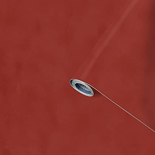 Venilia Pellicola Adesiva, Velluto Ottica Di Velluto Rosso, 45Cm X 1M, Spessore 140Μ, Pellicola Autoadesiva Per Mobili O Cucina, Carta Da Parati, Pvc