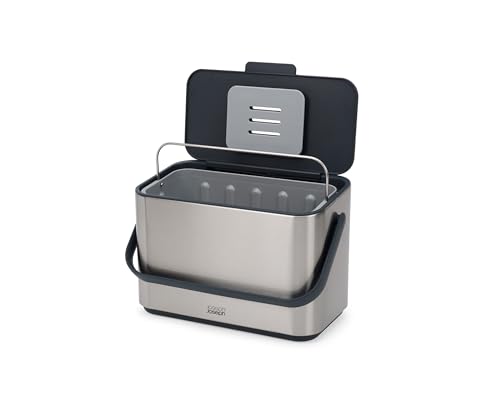 Joseph Joseph Collect Pattumiera Per Rifiuti Alimentari Organici, Capacita 4L, Acciaio Inox, Con Coperchio E Maniglia, Secchio Rimovibile, Include 1X