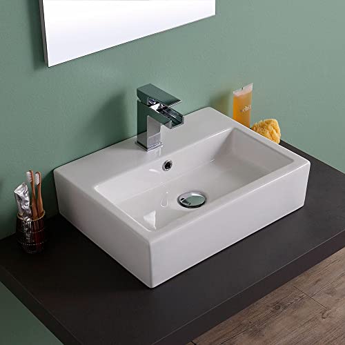 Kiamami Valentina Lavabo Da Appoggio Rettangolare In Ceramica