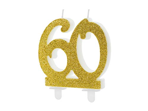 Candeline Numerali Glitterate Per Compleanno Vari Numeri (60 Anni (Codice Scu5-50-019))