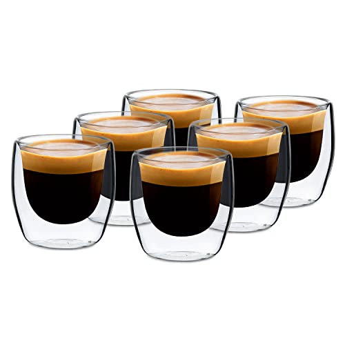 Glaswerk Set Di Tazze Da Caffè Di Design (6 X 80 Ml), Bicchieri A Doppia Parete – Borosilicato