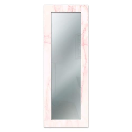 Lupia Specchio Da Parete Lungo Moderno Mirror Fantasy Marmo Rosa 44X127 Cm Con Cornice Stampata, Specchiera Per Camera Da Letto, Soggiorno, Ingresso