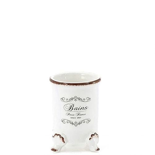 Kiamami Valentina Porta Spazzolini Shabby Da Appoggio In Ceramica Decorata | Amelia