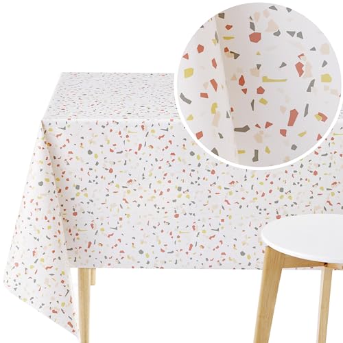 Kp Home Tovaglia In Pvc Impermeabile, Facile Da Pulire, Rettangolare, 300 X 140 Cm, Motivo Terrazzo, Tovaglia In Plastica Per Tavolo Da Cucina, Colore
