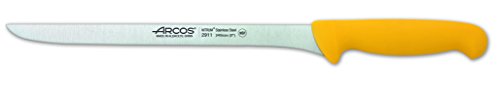 Arcos Serie 2900, Coltello Prosciutto, Lama Acciaio Inossidabile Nitrum 240 Mm, Manico Polipropilene, Colore Giallo