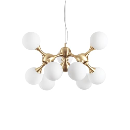 Nodi Sp9 Ottone Satinato, Sospensione, Ideal Lux
