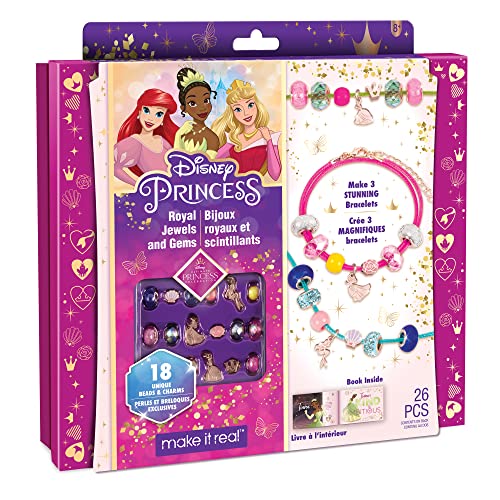Make It Real Kit Braccialetto Fai Da Te Principesse Disney Con Ciondoli Della Sirenetta, Della Bella Addormentata E Della Principessa E Il Ranocchio -