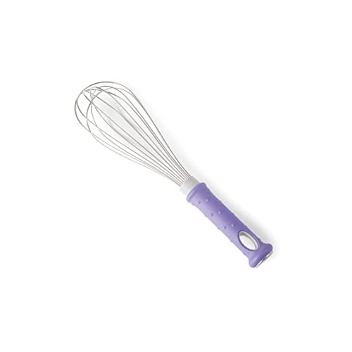 Lacor 61590 Frusta Fibreglass, Aste Acciaio Inox 18/10, Manico Ergonomico Con Fibra Di Vetro, Colore Viola, Anallergico, 25 Cm, Adatto Per Lavastovigl