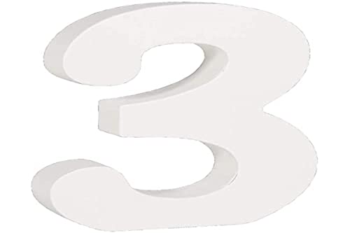 Rayher Numero Mdf 3, Bianco, 11Cm, Spessore 2Cm, 62703000