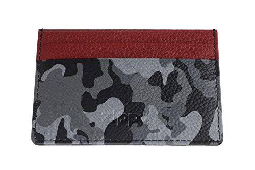 Zippo Leather Credit Card Holder Porta Carte Di Credito 10 Centimeters Grigio (Grey Camouflage)