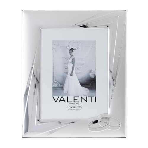 Valenti&Co - Cornice Portafoto In Argento Cm 13X18. Ideale Come Regalo Per Matrimonio O Per La Mamma E Papà.