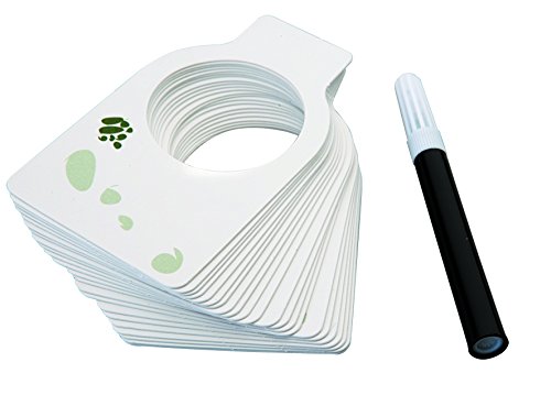 Ibili 24 Etiquetas Para Vino+Rotulador, Stainless Steel, Blanc/Vert/Noir, 15 X 10 X 3 Cm