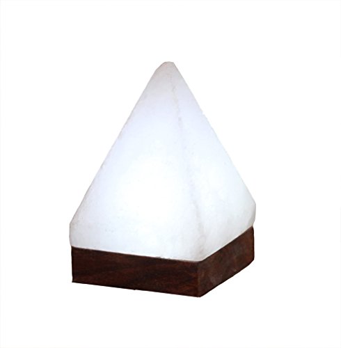Himalaya Salt Dreams – Illuminato Sale Cristallo Usb Piramide White Line Con Base In Legno, Incluso Usb Led Elettrico, Per Computer E Laptop
