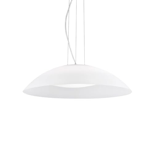 Ideal Lux Lena Sp3 D64 Bianco Lampada A Sospensione, Vetro, Bianco