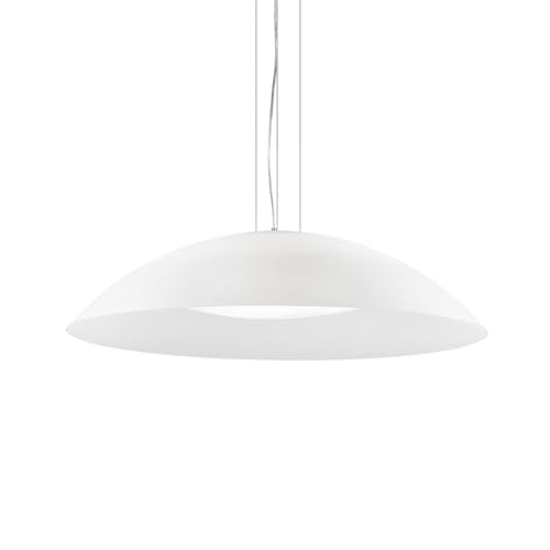 Ideal Lux Lena Sp3 D74 Bianco Lampada A Sospensione, Vetro, Bianco
