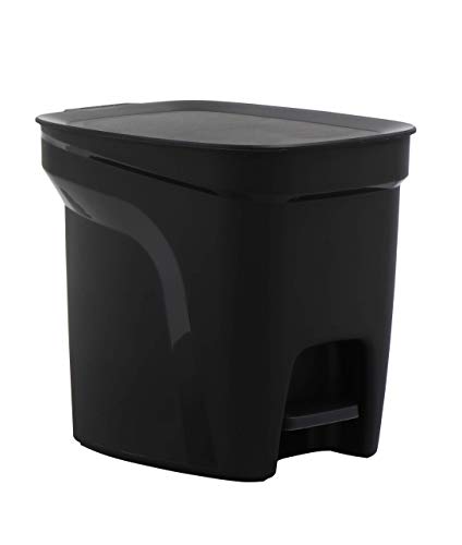 Tramontina 7 Litri Cucina Bagno Camera Da Letto Cestino Rifiuti E Rifiuti Riciclaggio Con Pedale E Coperchio, Plastica, 26 Cm Di Lunghezza X 21 Cm Di