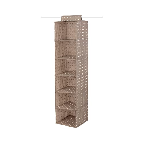 Compactor Rivoli Organizer Portatutto A Sospensione, 6 Scomparti, Fissaggio Con Velcro, Fino A 6 Kg, Marrone Rivoli, 30 X 30 X H 128 Cm, Ran4381B