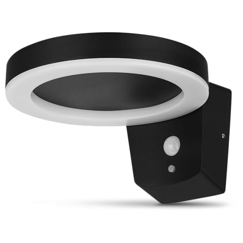 Rev 2023001100 Led Solar Wall Light Round Black
