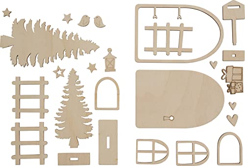 Rayher Porta L Folletto Nisse, Fsc Mix Credit, Naturale, 15Cm, 26Pz, Bus Blis 1 Set, 64518505, Multicolore, Normale