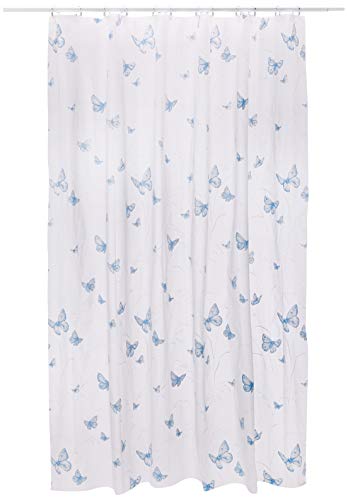 Spirella Tenda Plastica Lifestyle-Papillon Taubenblau 180 1131627, Bianco, Estandar