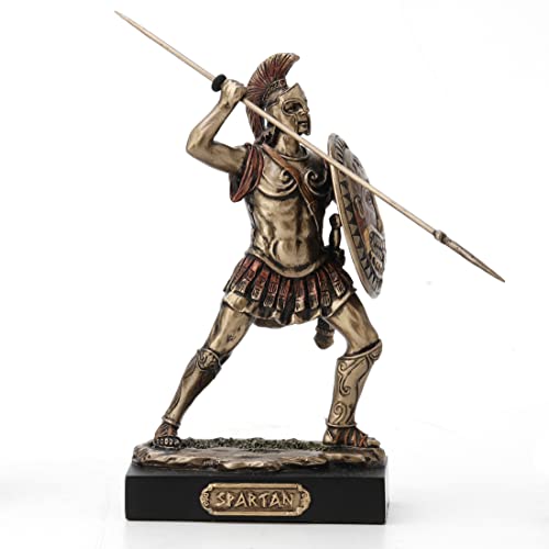 Veronese Design Statua In Resina Dipinta A Mano Del Guerriero Spartano Da 12,7 Cm