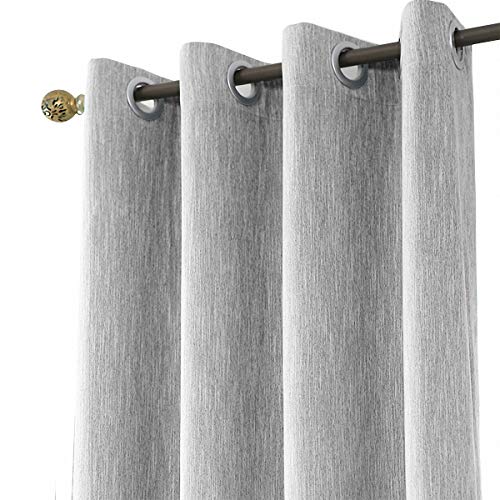 Melodieux Tende Con Occhielli Oscuranti In Misto Cotone Grigio, Al Pezzo, 168X183Cm