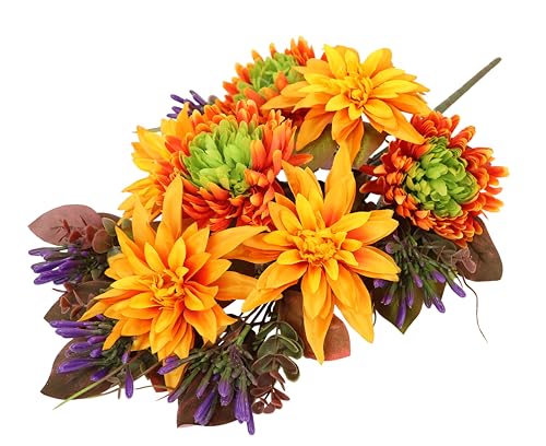 Flair Flower Fiori Artificiali, Crisantemi E Dalie, Bouquet Di Crisantemi, Bouquet Di Fiori Artificiali, Bouquet Di Fiori Artificiali, Centrotavola
