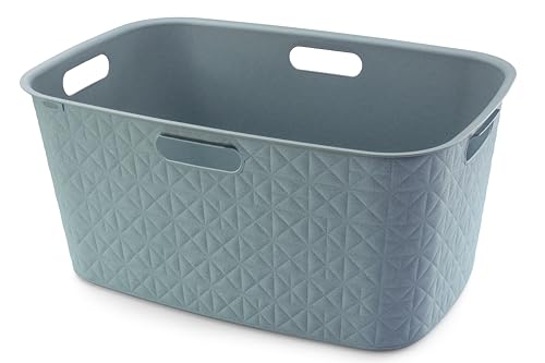 Curver Softex - Portabiancheria Da Letto, 45 L, Design Elegante, Leggero E Pratico, 70% Riciclato, 59 X 39 X 27 Cm, Colore: Blu