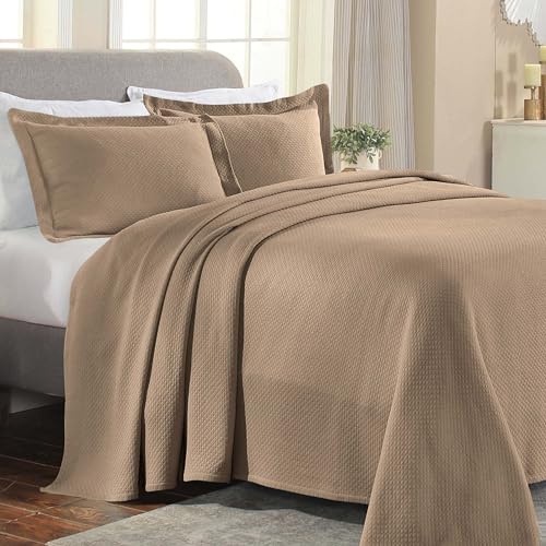 Superior Copriletto In Cotone, Colore Tortora, King Size