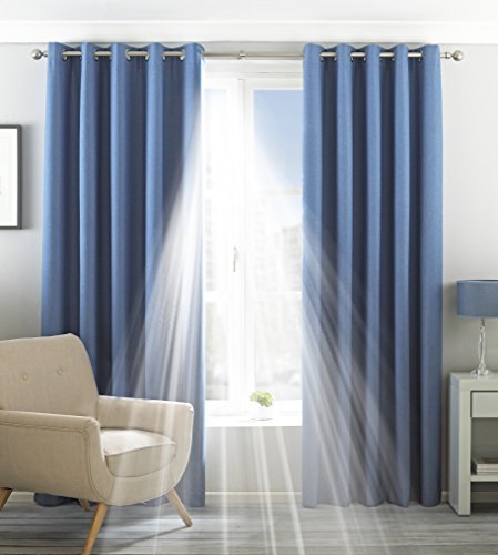 Riva Home Eclipse/Rt0/Den Eclipse - Tende Con Occhielli, Oscuranti E Termiche, Blu (Denim), 66X54 (168X137Cm), 1 Pezzo
